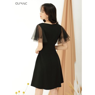 Đầm tay lưới viền eo GUMAC MS09911_DEN
