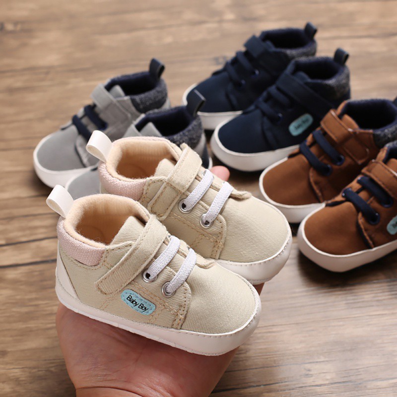 Giày Sneaker Đế Mềm Chống Trượt Cho Bé Trai 0-18 Tháng Tuổi