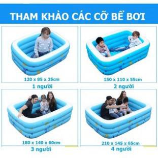 Bể bơi phao cho bé loại nào tốt,Bể bơi phao trong nhà, hình chữ nhật kích thước 180cm !