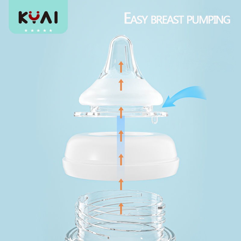 Bình sữa thủy tinh pha lê cho bé/ 5cm,Có thể bổ sung thêm núm vú và dụng cụ vệ sinh