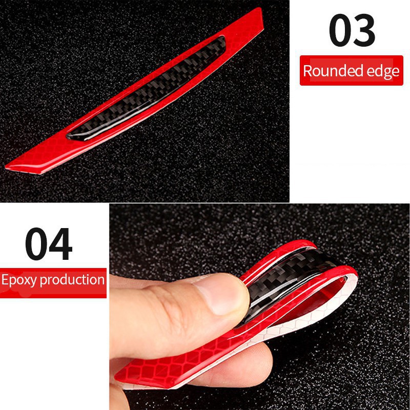 Bộ miếng dán cửa xe ô tô bằng sợi carbon 5D phản quang cảnh báo an toàn chống va đập phổ biến