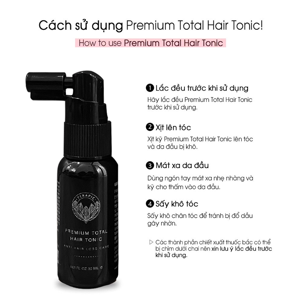 Xịt dưỡng tóc TERAPIC Premium Toal Hair Tonic mini 30ml