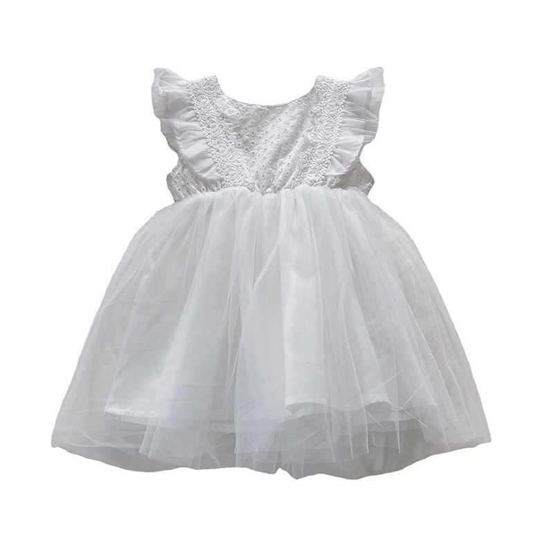 Đầm Tutu Sát Nách Phối Lưới Thoáng Khí Thời Trang Cho Bé Gái