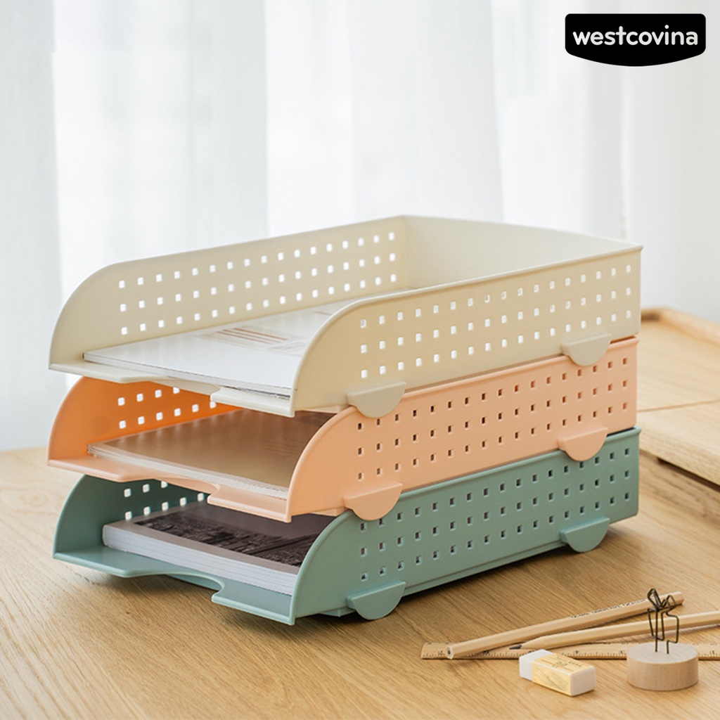 Mới Khay Nhựa Đựng Tài Liệu Khổ A4 Gọn Nhẹ Có Thể Xếp Chồng Tiện Dụng