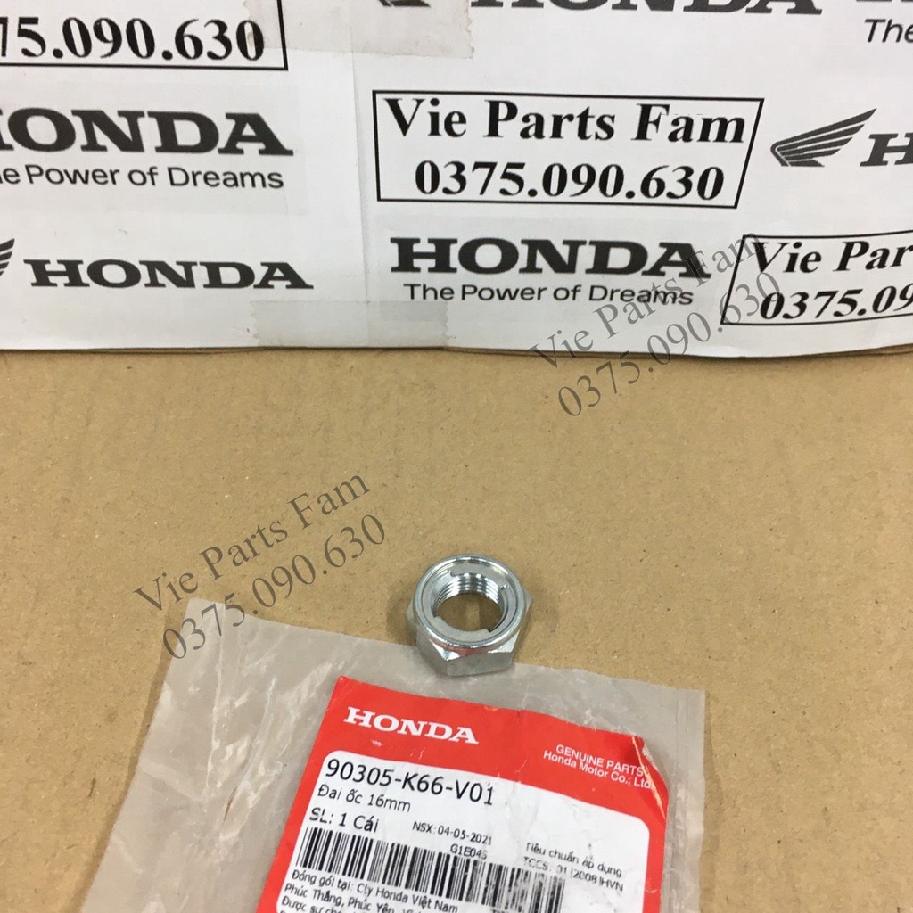 Đai ốc 16mm/ ốc tán bánh sau 16 ly xe ga Honda AB/ Vision/ Lead/ SH Mode, hàng din Honda mới 100%