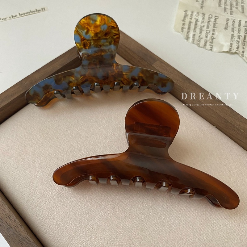 Kẹp Tóc Hình Học Màu Cà Phê Acetate Phong Cách Mới Cho Nữ