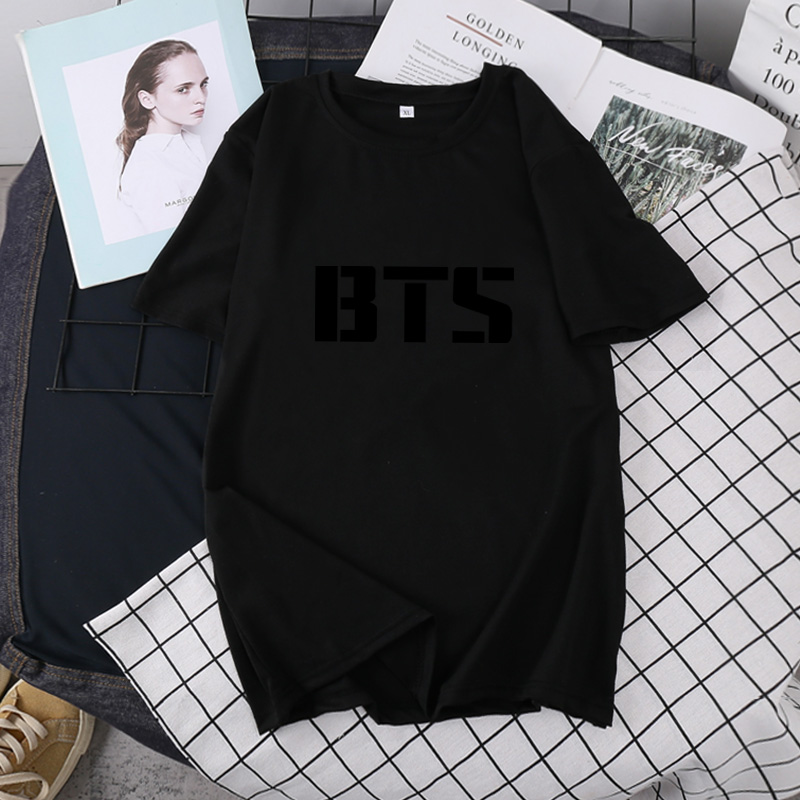 BTS BTS World Tour Big Logo Áo phông nam và nữ mùa hè áo phông ngắn tay giản dị quần áo phong cách đường phố hàng đầu