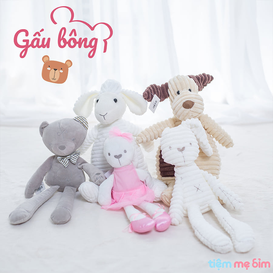 Gấu Bông cotton Lông Mềm Làm Gối Ôm Cho Bé - Mầm Chồi Lá