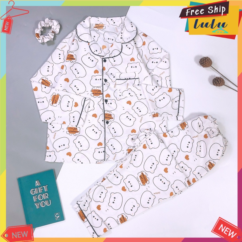 Bộ ngủ dài tay nữ vải kate Thái loại 1 freesize. Bộ ngủ pijama tay dài quần dài Lulu Shop | BigBuy360 - bigbuy360.vn
