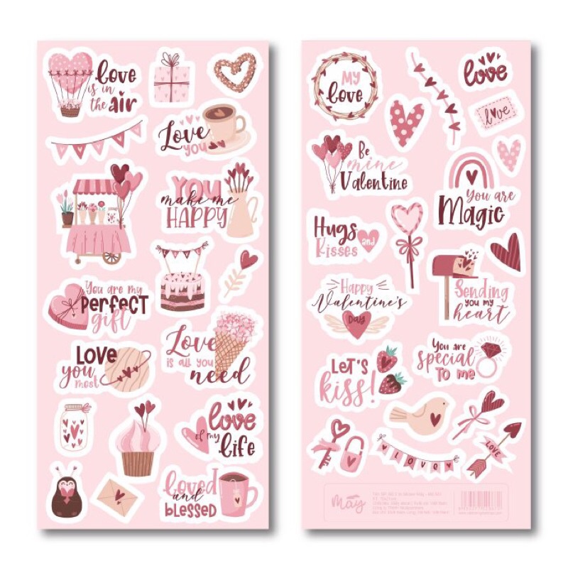 Bộ 2 tờ Sticker Mây tình yêu dễ thương S01