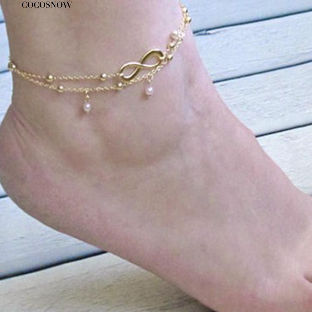 Vòng đeo chân hai tầng phong cách bohemian thanh lịch dành cho nữ | BigBuy360 - bigbuy360.vn