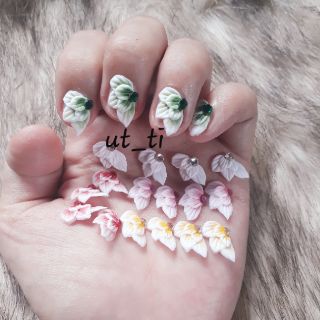 hoa bột nổi 3d , lá gân 🌿🌿