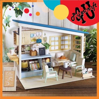 Mô hình giấy 3d kiến trúc: tiệm cà phê