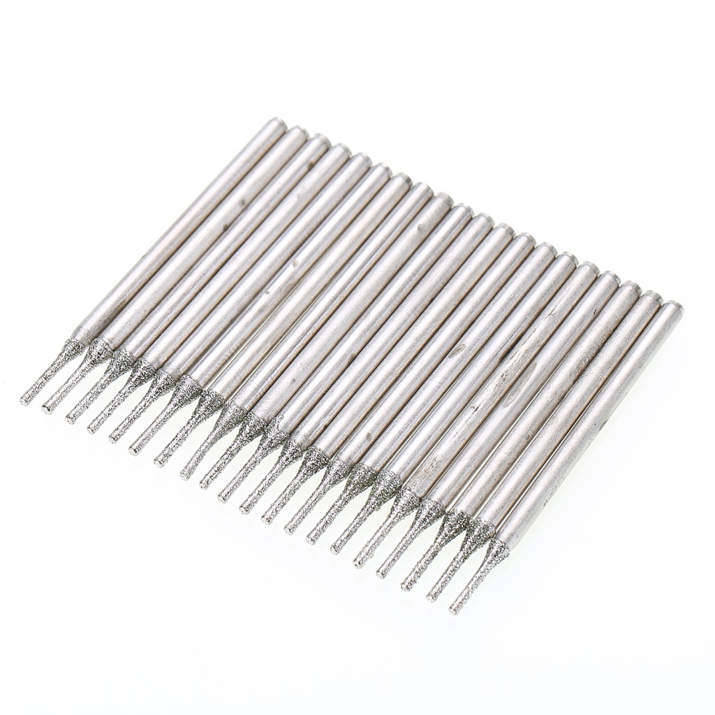 20 Mũi khoan lỗ mạ kim cương dùng cho vật liệu kính / gạch men / đá quý 1mm