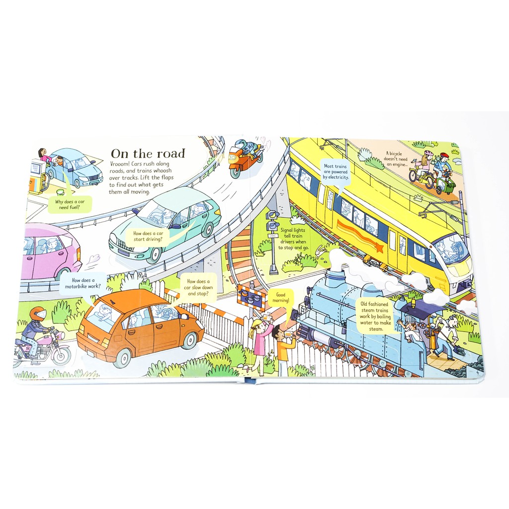 Sách lật mở khám phá Look Inside How things work Usborne cho bé học tiếng anh