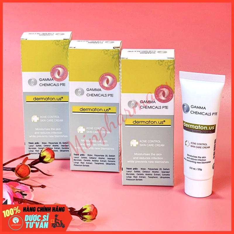 Kem Dưỡng Da Ngừa Mụn DERMATON.US Gamma Chemicals Pte Acnes Control Skin Care Cream 20g - Minpharmacy