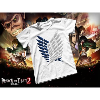 Áo thun Cotton Unisex - Anime - Attack on Titan - Biểu tượng cánh chim tự do