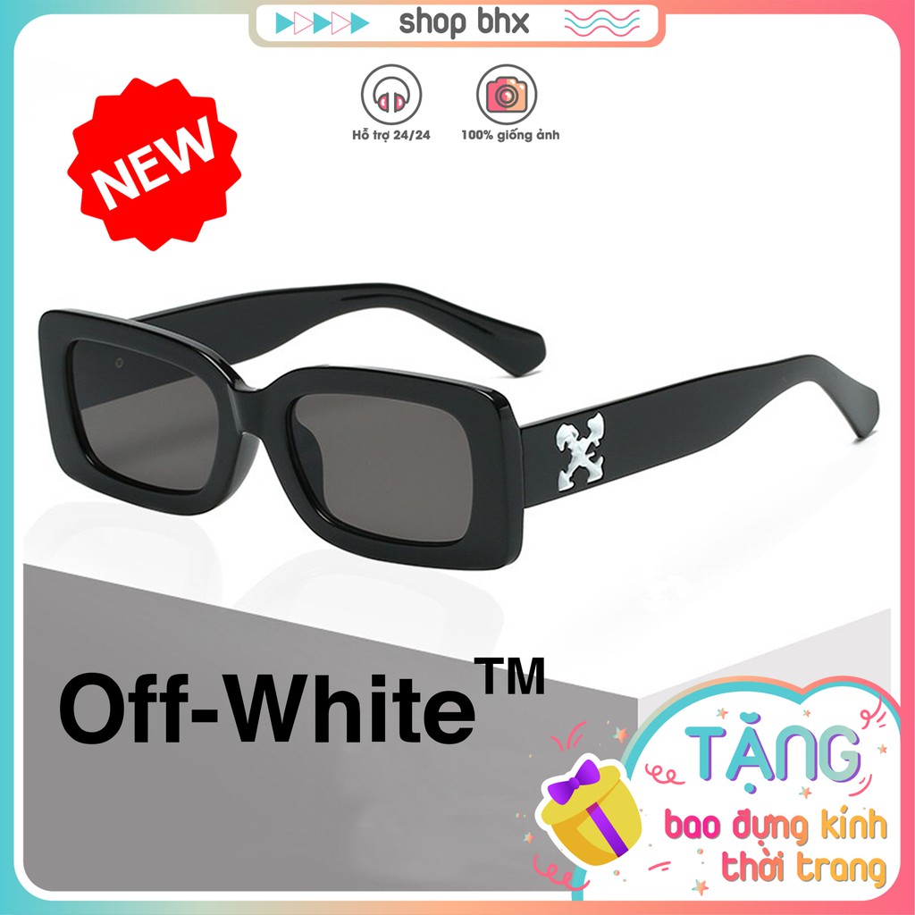 Kính Mát Thời Trang Off White Mắt Vuông Phong Cách Streetwear Logo Dập Nổi