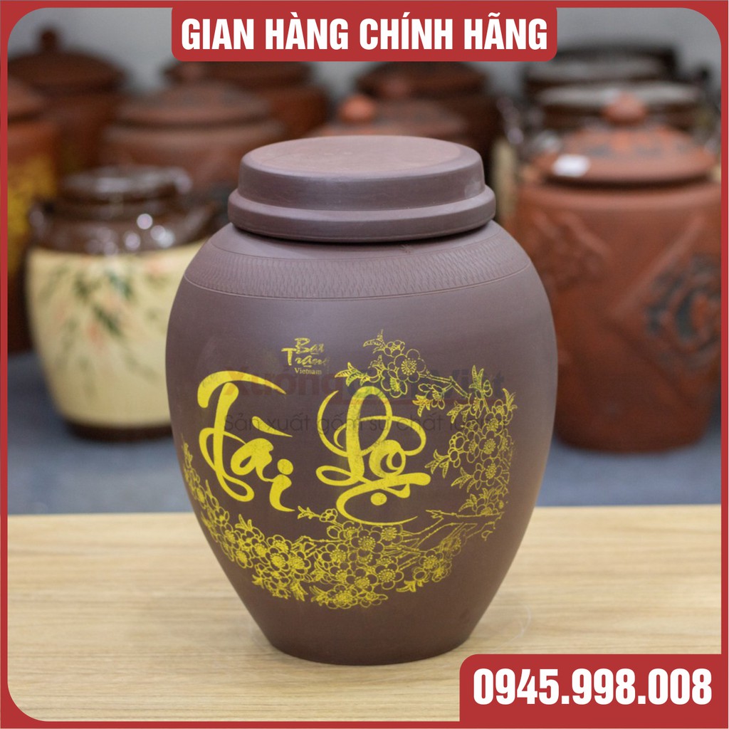 [CHUM SÀNH 10L] CHUM NGÂM RƯỢU 10 LÍT GỐM SỨ BÁT TRÀNG - HÀNG THỦ CÔNG VẼ TAY ĐẸP CHUẨN MÀU- XƯƠNG GỐM DÀY DẶN BỀN ĐẸP