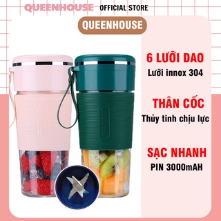 Máy xay sinh tố cầm tay mini đa năng JUICER 6 lưỡi - máy xay ăn dặm cho bé dung tích 400ml