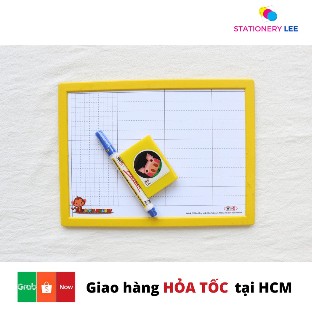 Bảng học sinh 2 mặt WinQ - Thuan Nam tặng kèm bút dạ bảng + bông lau bảng - 1 chiếc