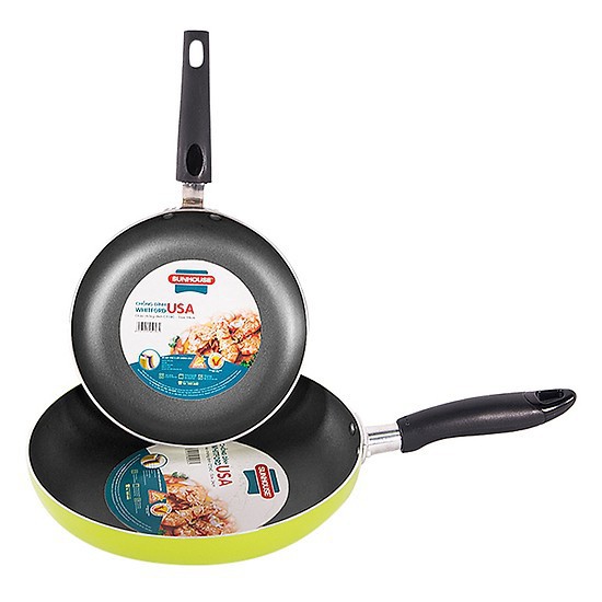 [Hàng chính hãng ]Combo 2 chảo chống dính trơn cạn 3 lớp 18+24  SHUNHOUSE