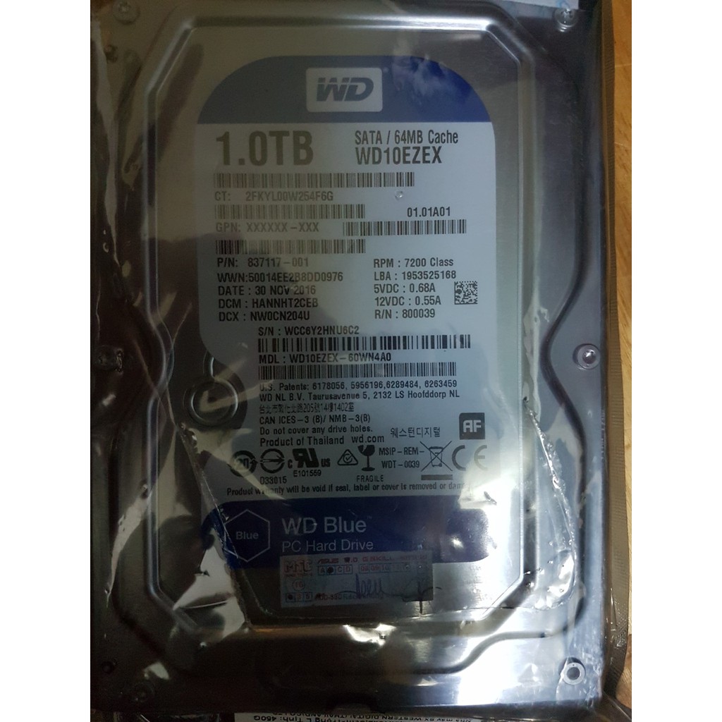 Ổ cứng máy bàn Western 1TB, Segate 1T