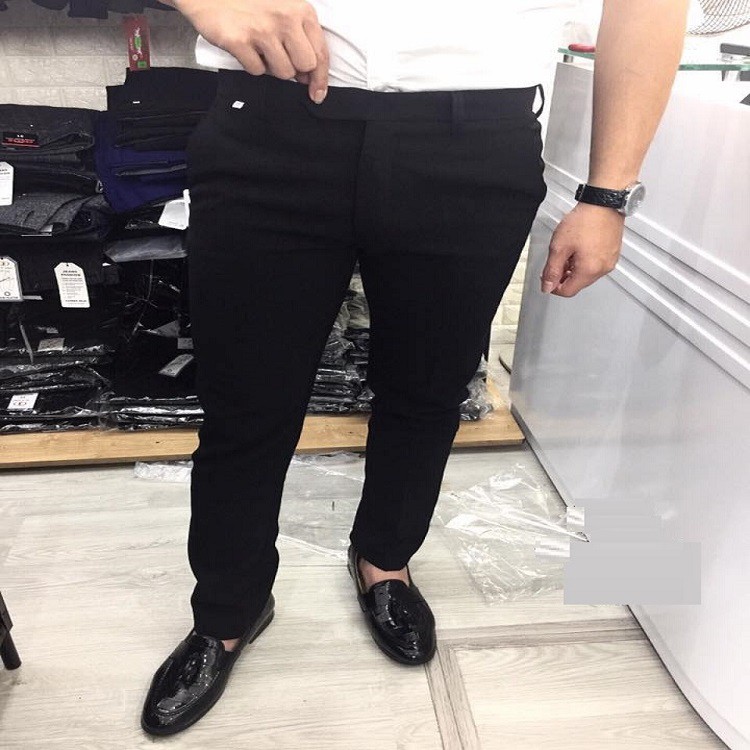 Quần tây Âu nam dài vải Vintec cao cấp phong cách thời trang thanh lịch màu đen - Diamond's Store