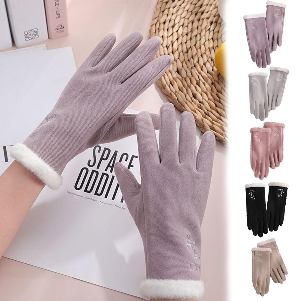 ORIENTLII Găng Tay Giữ Ấm Màu Sắc Thời Trang