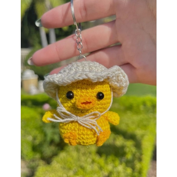 [Handmade] Móc khoá len Gà Con Đội Nón