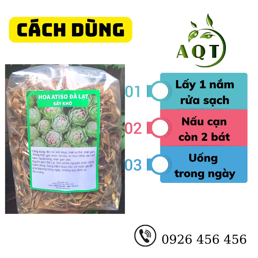 500g Hoa Atiso Khô Đà Lạt Nguyên Chất, Trà Hoa Atiso Xanh, Sạch, Giải Độc Gan, Thanh Nhiệt