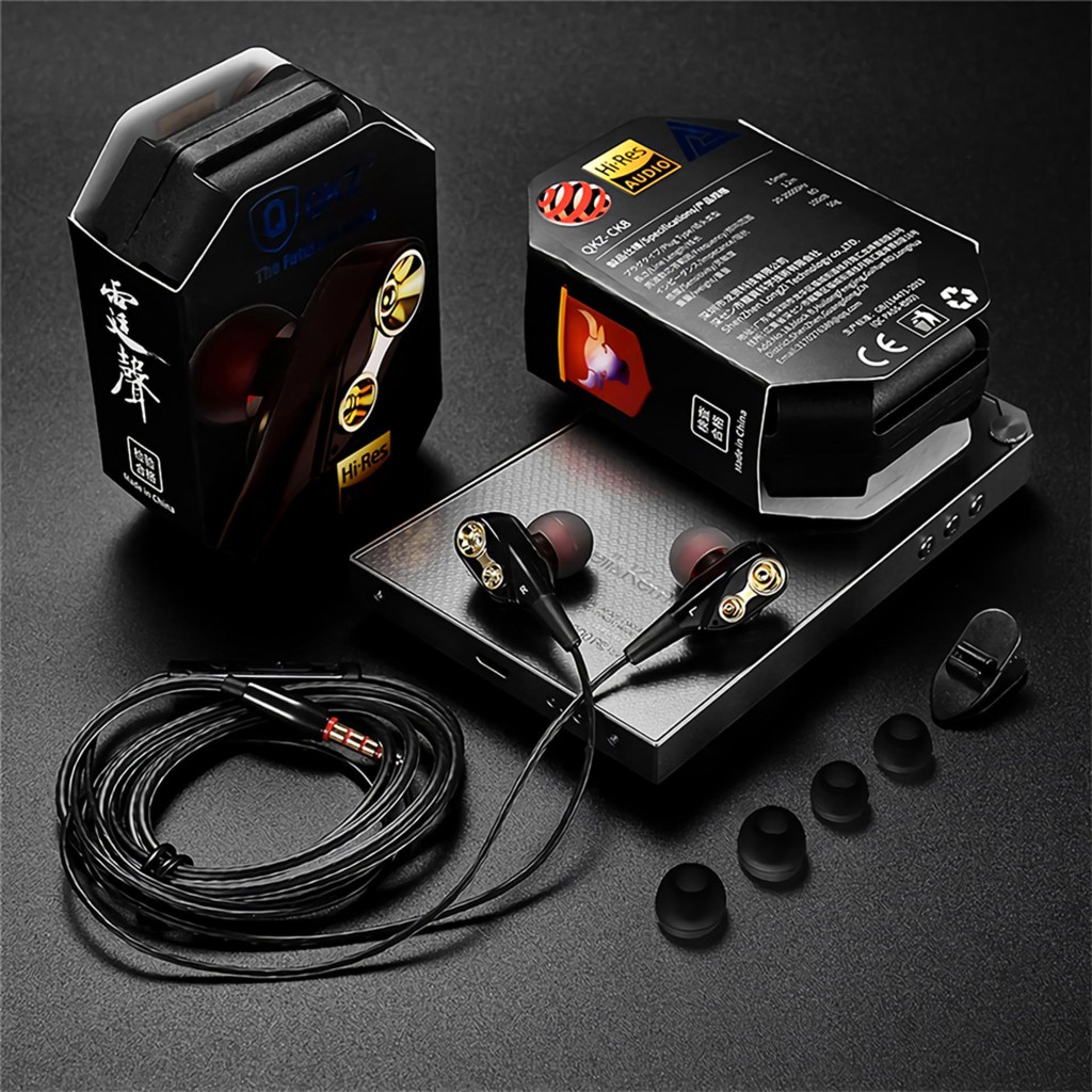 Tai nghe nhét tai có mic HIFI lõi kép siêu bass CK8 -Tặng kèm 4 đầu mút -DC2122