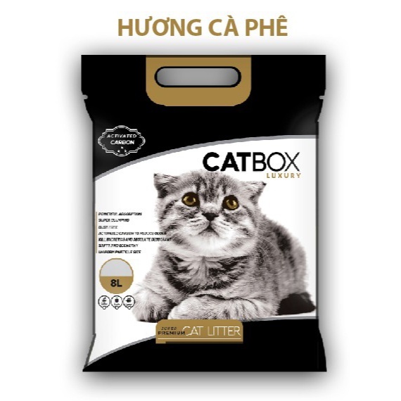 Cát Vệ Sinh Cho Mèo CATBOX, Mùi Chanh, Táo, Cà Phê thành phần Bentonite &amp; than hoạt tính khử mùi tới 99%