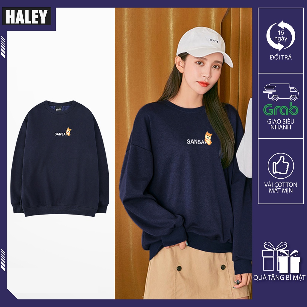 Áo Sweater HALEY Nam Nữ unisex SANSAK Corgy  mã HS48 phong cách Hàn Quốc cá tính, Chất nỉ bông đẹp