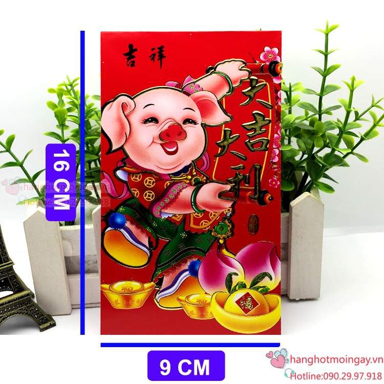 combo 6 bao lì xì heo ngộ nghĩnh 2019 LX78