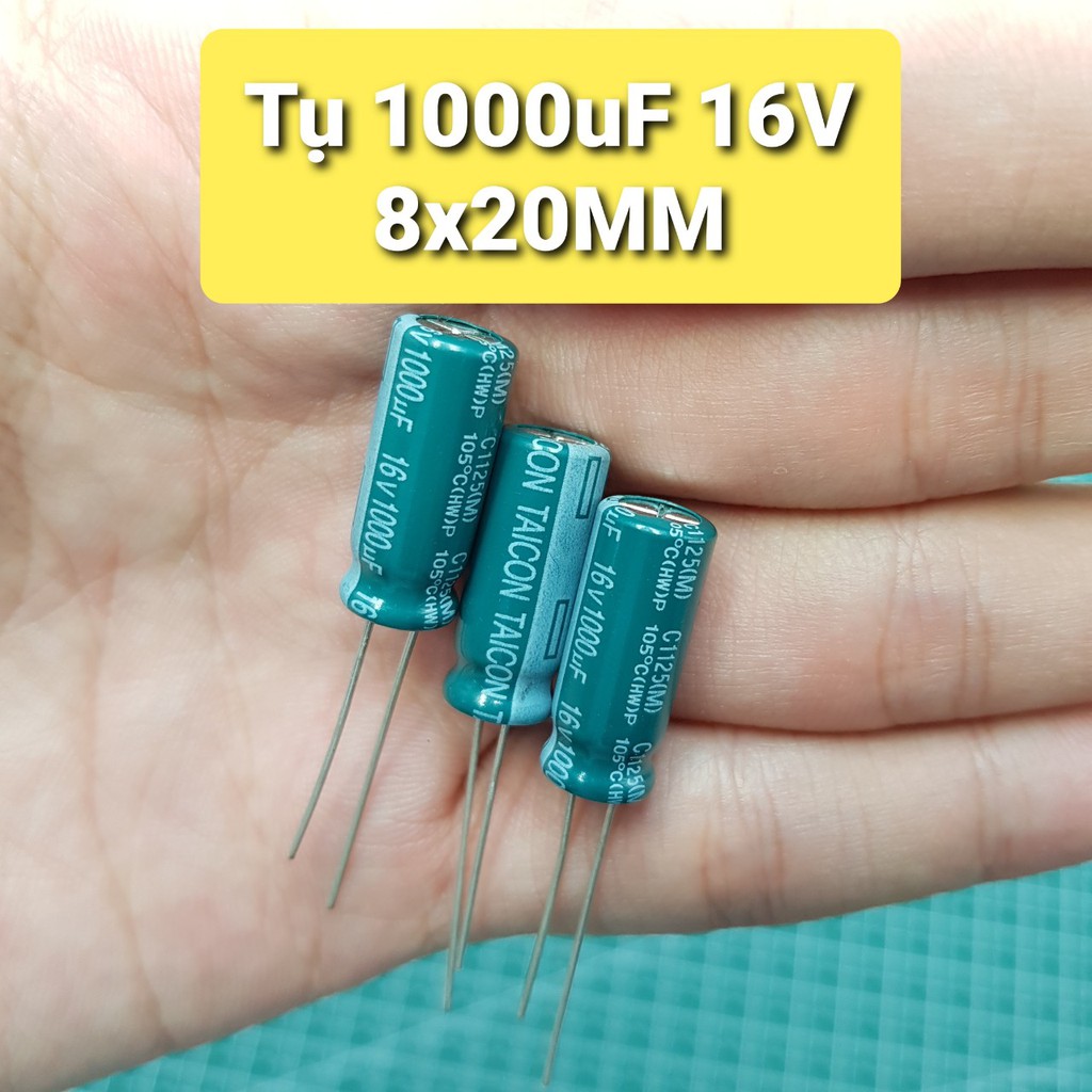 [COMBO Giá Rẻ] Tụ Hóa 1000uF 16V 8x20MMTụ Phân Cực Lọc Nguồn Cho Mạch Điện Tử