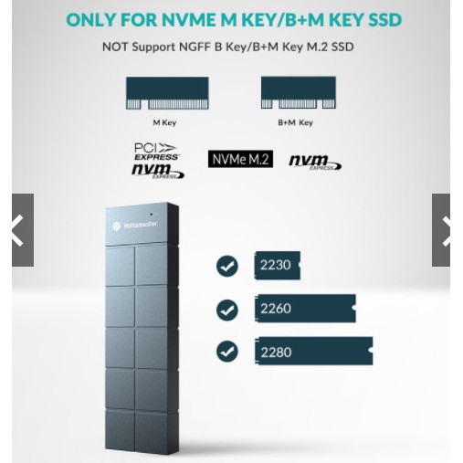 Box chuyển SSD M.2 NVME to USB Type C Yottamaster NVM1-C3