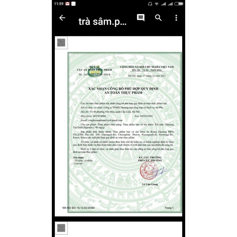 GIÁ SỐC: HỘP TRÀ HỒNG SÂM HÀN QUỐC (100 GÓI X3GR)