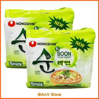 10 Gói Mì Chay Hàn Quốc Soon Veggie Nongshim  (112g/gói)