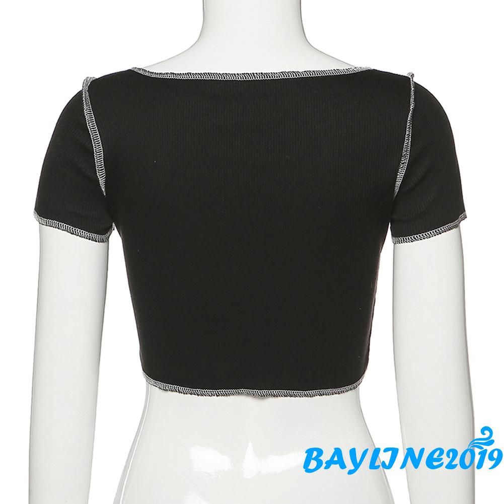 [Mã FAMAYWA giảm 10K đơn 50K] Áo Croptop Tay Ngắn Phối Dây Thời Trang Cho Nữ | BigBuy360 - bigbuy360.vn