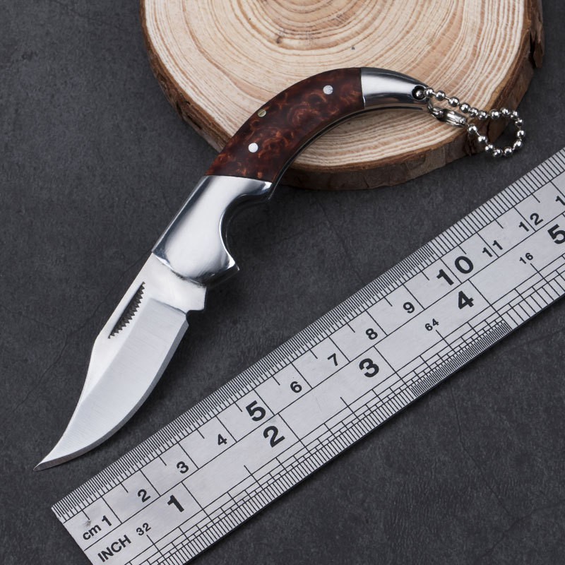 Dao Que Thép Dầy EDC Siêu Bén-  Thép Không Gỉ- Tích Hộp Treo Móc Khóa- Cắt Trái Cây  - Hàng Có Sẵn Trong Kho