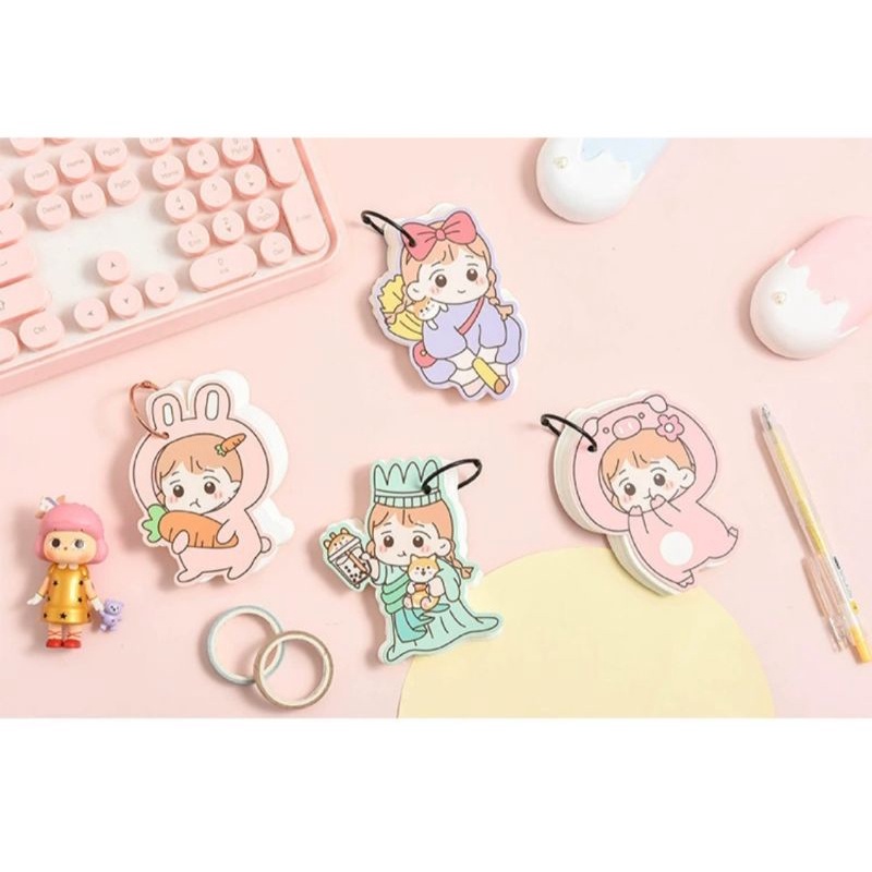 Sổ tay có móc treo Flashcard học ngoại ngữ (note) hình cô bé cosplay siêu cute