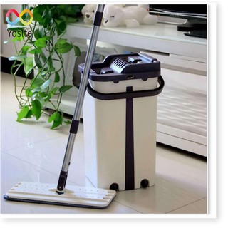 [Tặng 2 Miếng Lau] Cây Lau Nhà 360 Độ Tự Động Gạt Nước Kèm Thùng Vắt thông minh Và Làm Sạch Hàng Siêu Đẹp