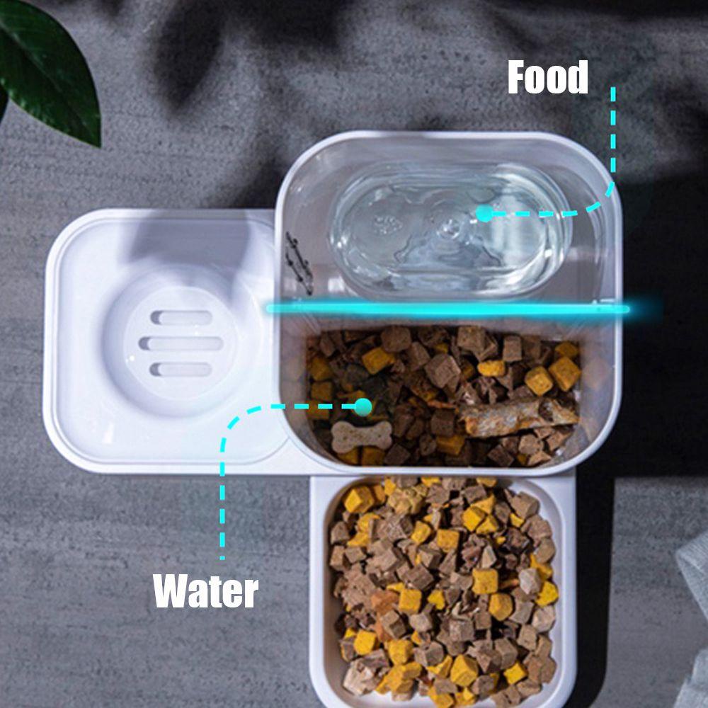 ⚝Hecceh⚝ Bát Ăn Tự Động Chia Ngăn Khô Và Ướt Cho Thú Cưng