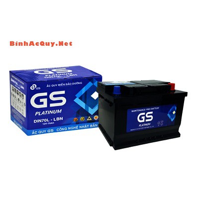 BÌNH ẮC QUY Ô TÔ GS MF DIN70L-LBN  | Ắc quy Ford Transit, Ranger, Everest; Mazda BT50; Kia Rondo, Optima