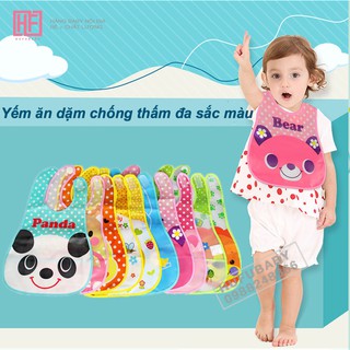 Yếm ăn dặm có máng chống thấm cho bé