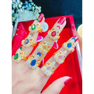 Nhẫn nữ kiểu con cóc đính đá phong thuỷ mẫu mới về