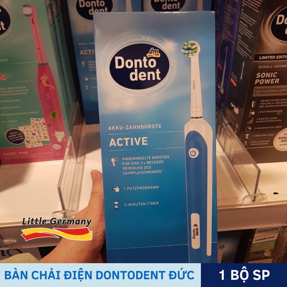 Bàn Chải Điện Dontodent Active - Làm sạch sâu gấp 5 lần - Hàng nội địa Đức