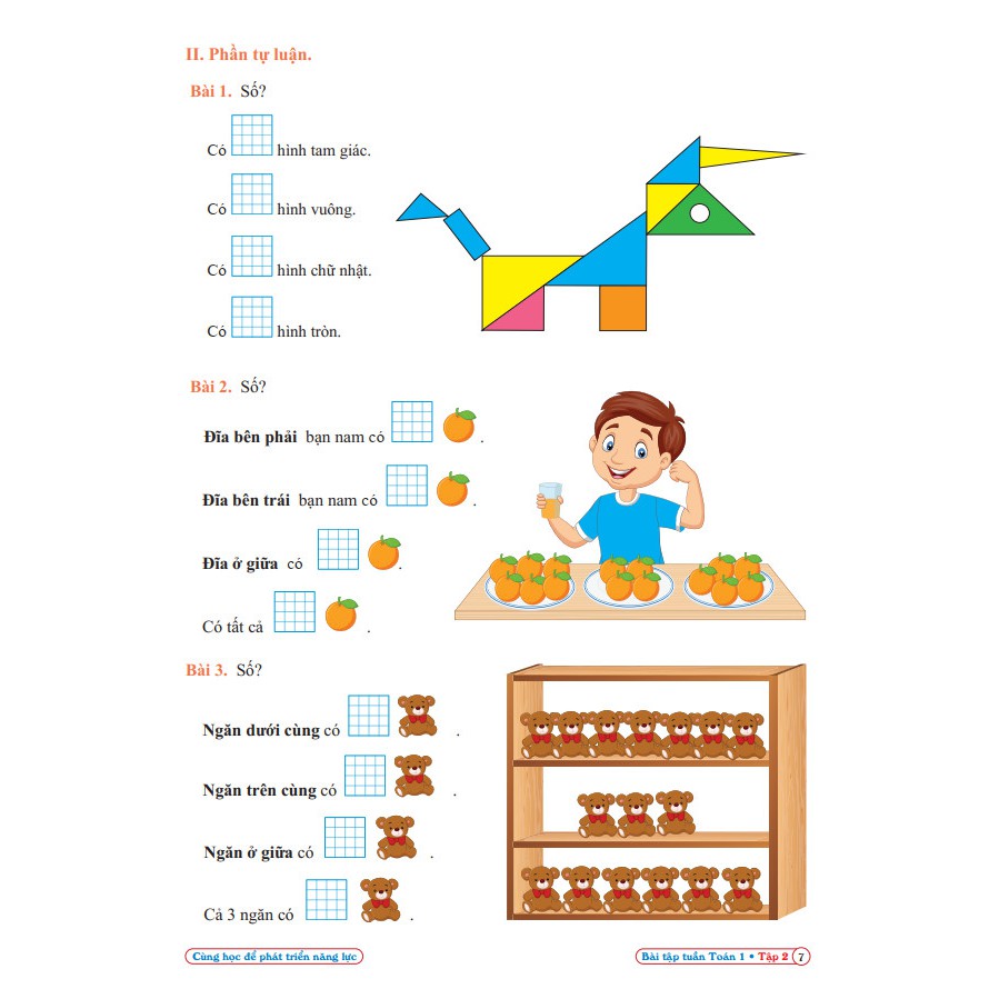 Sách - Combo Bài Tập Tuần và Đề Kiểm Tra Toán 1 - Cùng Học Để Phát Triển Năng Lực - Học Kì 2 (2 cuốn)