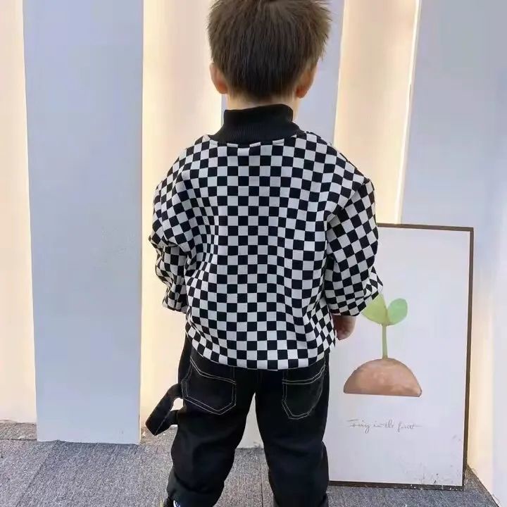 Áo Sweater Lót Nhung Dày Dặn Phong Cách Hàn Quốc Thời Trang Xuân Thu Cho Bé Trai